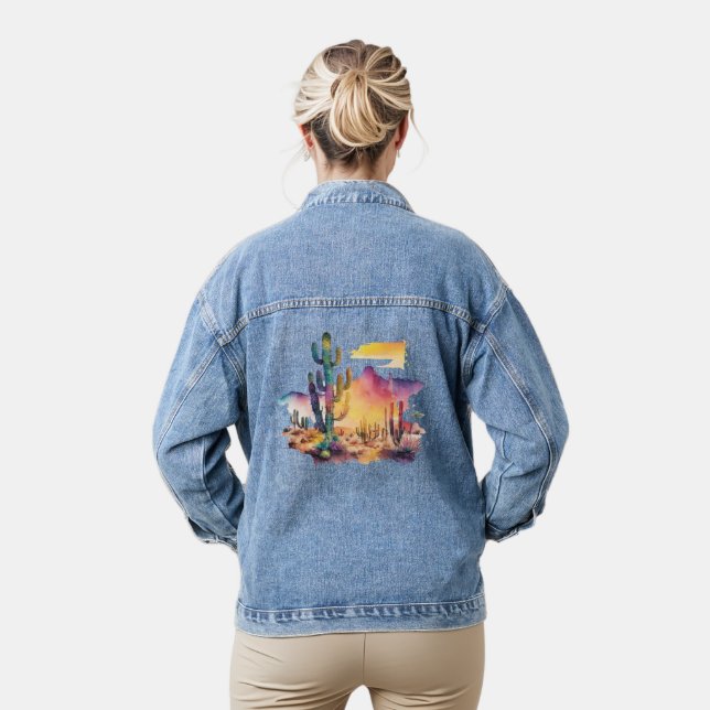 Wüstenuntergang in Mexiko Jeansjacke (Modell)