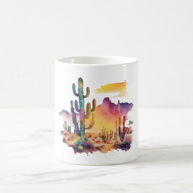 Wüstenuntergang in Mexiko Kaffeetasse (Mittel)