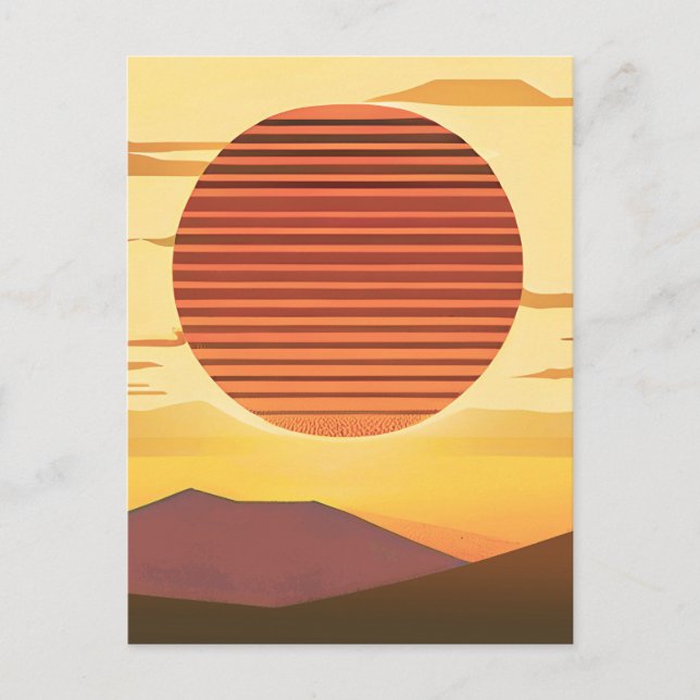 Wüstenuntergang Rostorange und Braun Postkarte (Vorderseite)