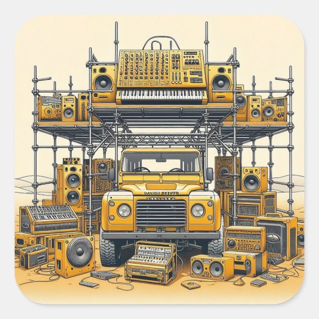 Wüstenverteidiger Quadratischer Aufkleber (Vorderseite)