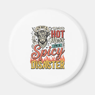 Wüstes Desaster Highland-Kuh Vintage-Western-Shirt Magnet