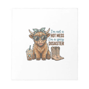 Wüstes Highland-Rind-Coffee-Western-Shirt D Notizblock