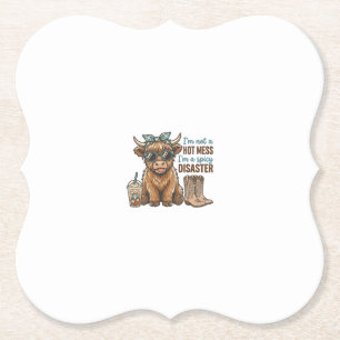 Wüstes Highland-Rind-Coffee-Western-Shirt D Untersetzer