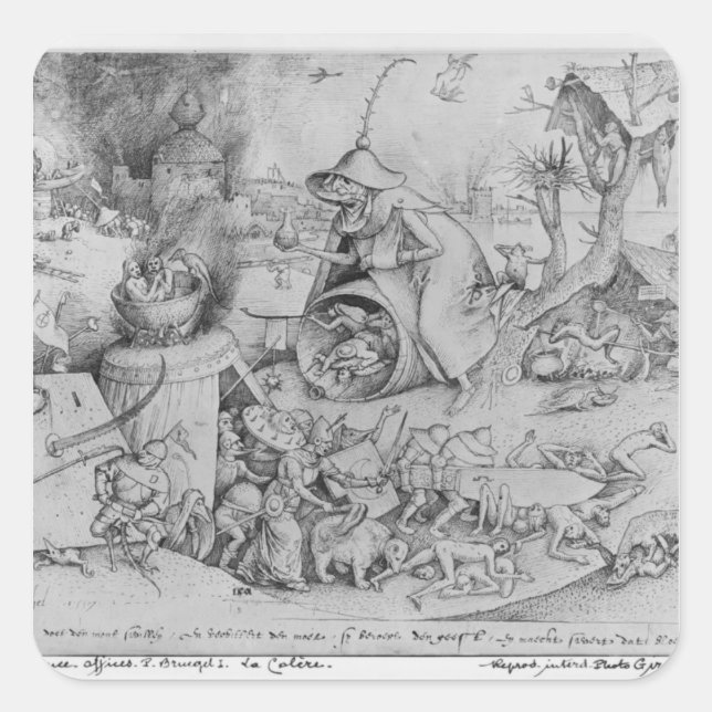 Wut, 1557 quadratischer aufkleber (Vorderseite)