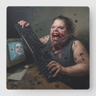 Wut Fehler: Systemversagen - Ctrl Alt Delirium Quadratische Wanduhr