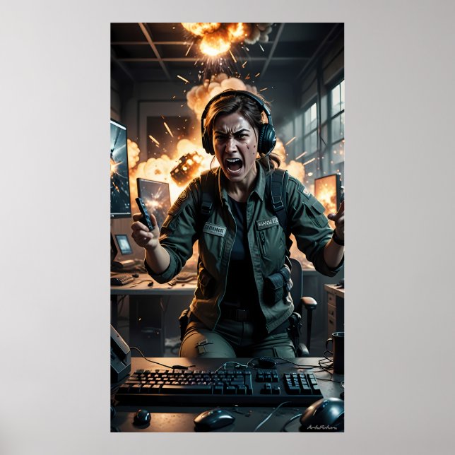 Wut im Firestorm-Spielzimmerplakat Poster (Vorne)