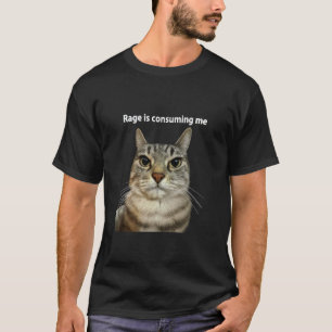 Wut verbraucht mich Dummes glotzendes Katzen-Meme  T-Shirt