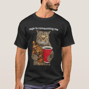 Wut verbraucht mich Dummes starrendes Katzen-Meme T-Shirt