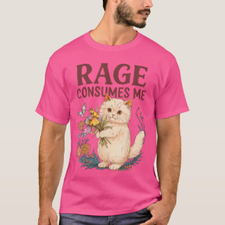 Wut verbraucht mich Katze Blume Lustige Katze Frau T-Shirt