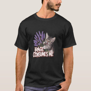Wut verbraucht mich Katze Lavendel Humor T-Shirt