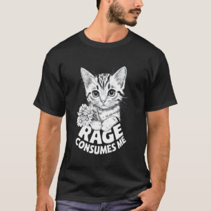 Wut verbraucht mich Lustige Katzenkunst Floral Sar T-Shirt