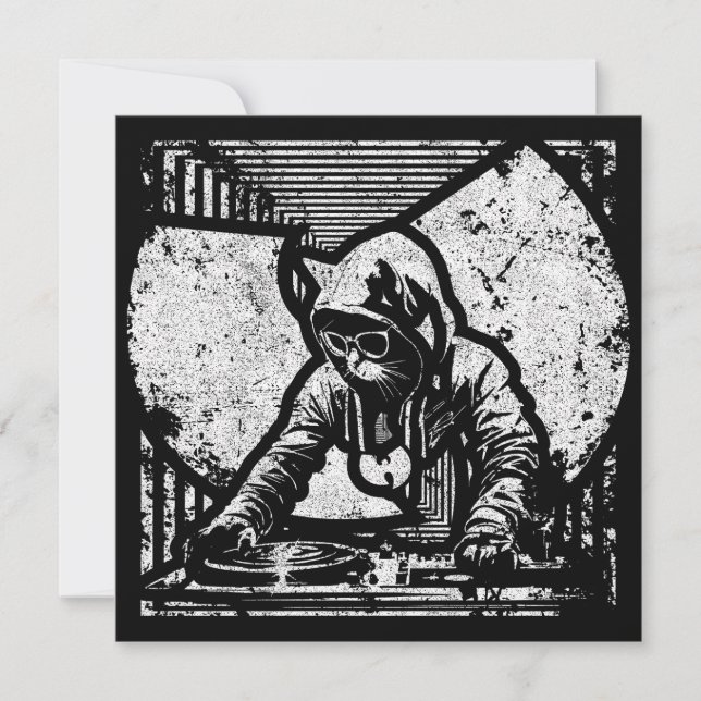 Wutang Cat DJ Style Einladung (Vorderseite)