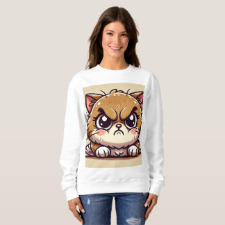 Wütend aber erfreulich: Cartoon Cat Design Sweatshirt