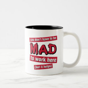Wütend an der Arbeits-Tasse Zweifarbige Tasse