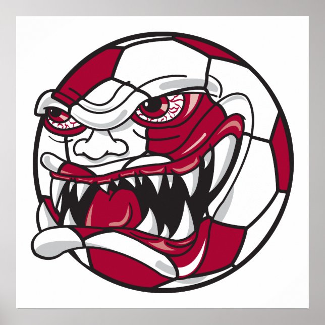 wütend gemeine Extremfußballgrafik Poster (Vorne)