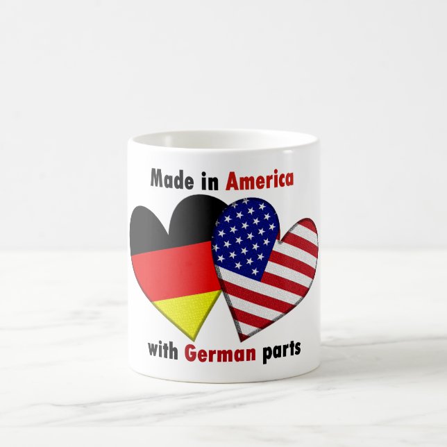 wütend in Amerika mit deutschen Teilen Kaffeetasse (Mittel)