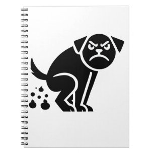 Wütend lustiger verrückter Hund beim Kacken Notizblock