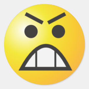 wütend runder aufkleber