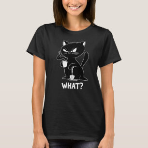 Wütend schwarzer Katzenkaffee mit Schaufel Black C T-Shirt