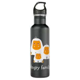 Wütende Familien-Affen Design T-Shirt Badematte Edelstahlflasche