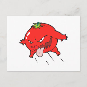 wütende faule Tomate Cartoonfigur Postkarte