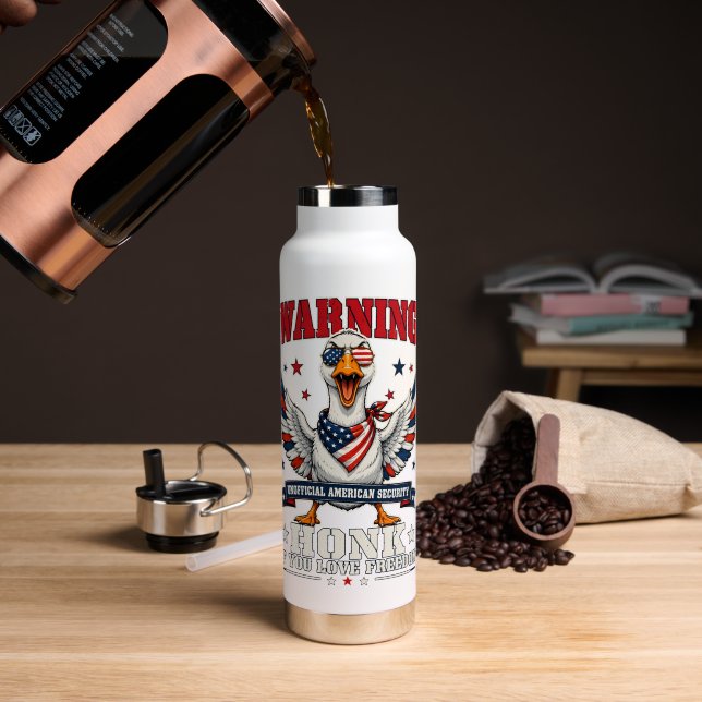 Wütende Gans 4. Juli Wasserflasche Trinkflasche (Kaffee (gedreht))