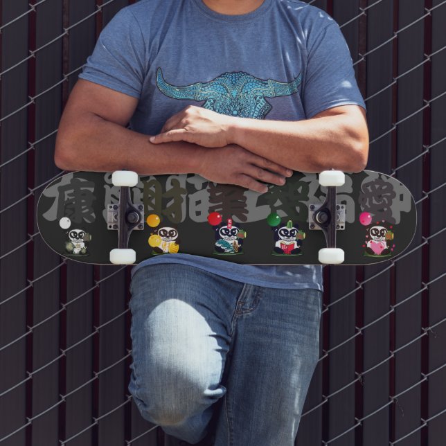 Wütende Gesichtspanda 5 Gods Skateboard (Außenbereich 3)