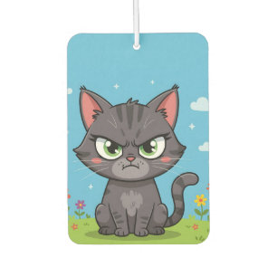 Wütende graue kleine Katze Autolufterfrischer