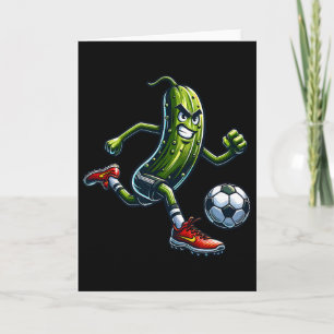 Wütende Gurke Fußballspieler Cartoon  Karte