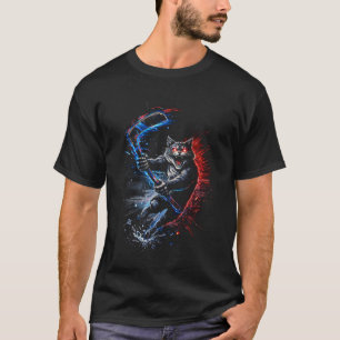 Wütende Hockey-Katze Grafik Lustige wütende Katze T-Shirt