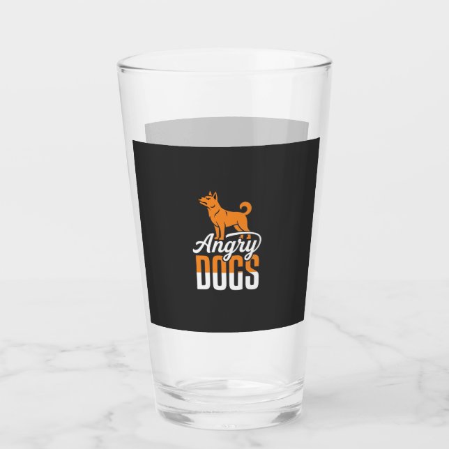 Wütende Hunde Vektormaske Glas (Vorderseite)