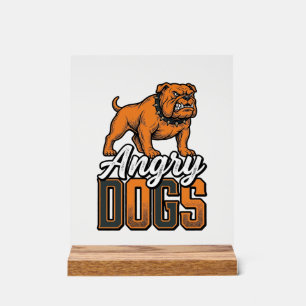 Wütende Hunde Vintage Bulldogge Typografie Design_ Acrylschild