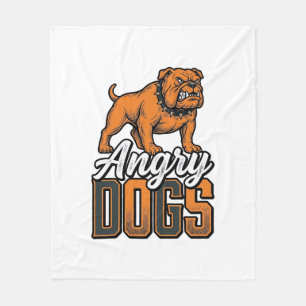 Wütende Hunde Vintage Bulldogge Typografie Design_ Fleecedecke