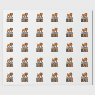 Wütende Hunde Vintage Bulldogge Typografie Design_ Geschenkpapier