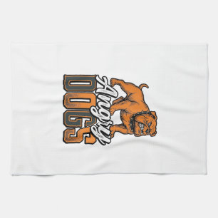 Wütende Hunde Vintage Bulldogge Typografie Design_ Geschirrtuch