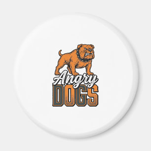 Wütende Hunde Vintage Bulldogge Typografie Design_ Magnet