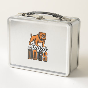 Wütende Hunde Vintage Bulldogge Typografie Design_ Metall Brotdose