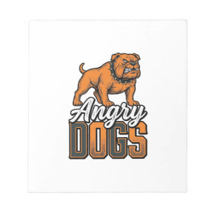Wütende Hunde Vintage Bulldogge Typografie Design_ Notizblock