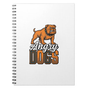 Wütende Hunde Vintage Bulldogge Typografie Design_ Notizblock