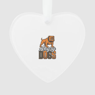 Wütende Hunde Vintage Bulldogge Typografie Design_ Ornament