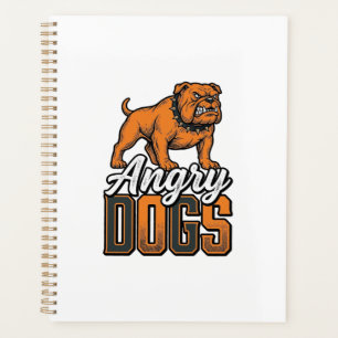 Wütende Hunde Vintage Bulldogge Typografie Design_ Planer