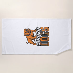 Wütende Hunde Vintage Bulldogge Typografie Design_ Strandtuch