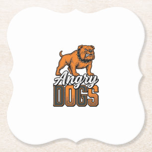 Wütende Hunde Vintage Bulldogge Typografie Design_ Untersetzer
