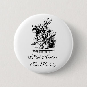 Wütende Hutmacher-Tee-Gesellschaft Button