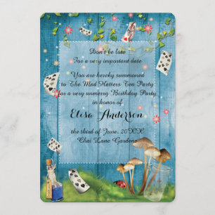 Wütende Hutmacher-Tee-Party-Geburtstags-Party Einladung