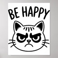 Wütende Katze – Kontrastkunst zum Glücklichsein