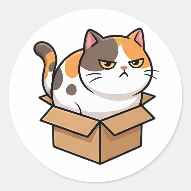 Wütende Katze  Runder Aufkleber (Vorderseite)