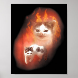 Wütende Katzen-Meme Lustige Verrückte Katze Katzen Poster