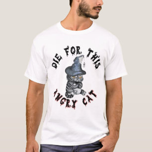 Wütende Katzenhexe Halloween Gothic T-Shirt