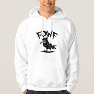 Wütende Krähe „F-CAW-F“ – Kantiges Cartoon-Vogelde Hoodie